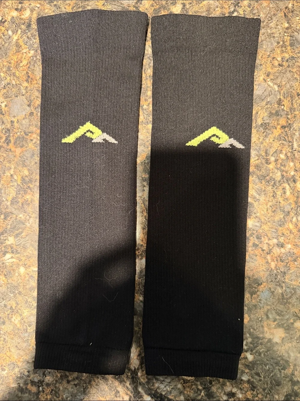 Men's Black Compression Socks with Lime Accent - Performance Support